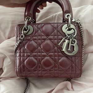 Lady Dior Iridescent Pink with Silver Hardware